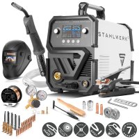 STAHLWERK Svarovací stroj MIG MAG 200 ST Digitální plne vybavený svarovací stroj v ochranném plynu IGBT | invertor s 200 A, bodová funkce, synergický posuv drátu, FLUX a MMA | funkce ARC