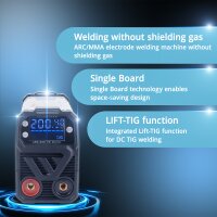 STAHLWERK ARC 200 MD Digital - DC fuldt udstyret MMA | MMA | Lift-TIG inverter med 200 ampere, digitalt display, IGBT teknologi og single board