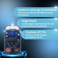 STAHLWERK ARC 200 MD Digital - Inverter DC completamente equipaggiato MMA | MMA | Lift-TIG con 200 ampere, display digitale, tecnologia IGBT e scheda singola.