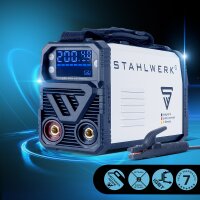 STAHLWERK Schwei&szlig;ger&auml;t ARC 200 MD Digital - DC Vollausstattung MMA | E-Hand | Lift-TIG Inverter mit 200 Ampere, Digital-Display, IGBT Technologie und Single-Board