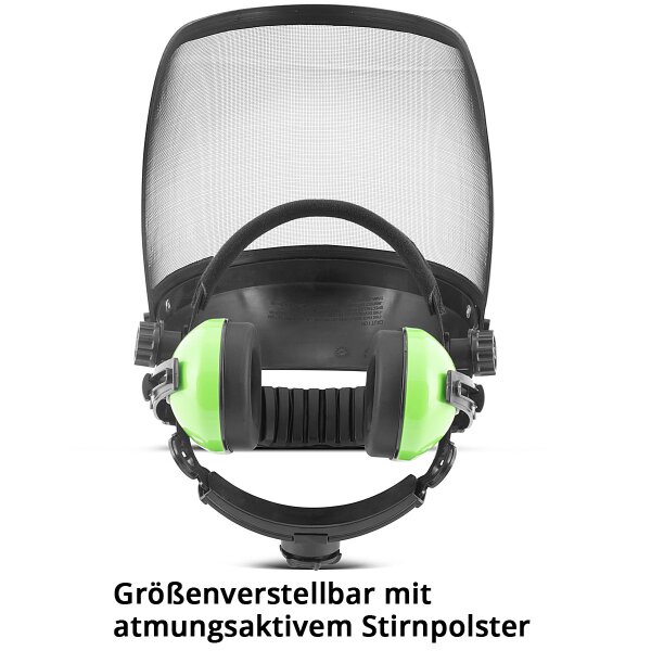 Produktbild von Gesichtsschutz + Gehörschutz Mit Netzvisier – Für Freischneider, Rasentrimmer & Motorsense