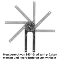 STAHLWERK Winkelmesser 360° Grad Aluminium...