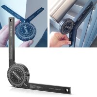 STAHLWERK Úhlomer 360° hliníkový úhlomer | úhlomer | úhlomer | úhlové pravítko | goniometr | mericí prístroj pro presné úhlové rezy