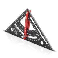 STAHLWERK angle triangle with stop metric aluminum protractor | stop angle triangle | carpenters angle | multifunctional angle for precise measuring, scribing, marking and drawing