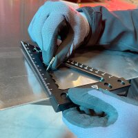 STAHLWERK triangolo angolare con ago di arresto e marcatura righello angolare metrico in alluminio | triangolo angolare di arresto | squadra da carpentiere per misurare, tracciare