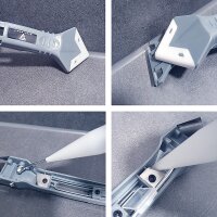 STAHLWERK Silikoni niveltyökalu 5-in-1 silikonilasta | silikonikaavin | nivelkaavin | nivelkaavin | nivelen puhdistusaine | nivelen tasoitin | nivelkaavin | silikonin poistoaines | silikonin