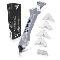 STAHLWERK Silikoni niveltyökalu 5-in-1 silikonilasta | silikonikaavin | nivelkaavin | nivelkaavin | nivelen puhdistusaine | nivelen tasoitin | nivelkaavin | silikonin poistoaines | silikonin