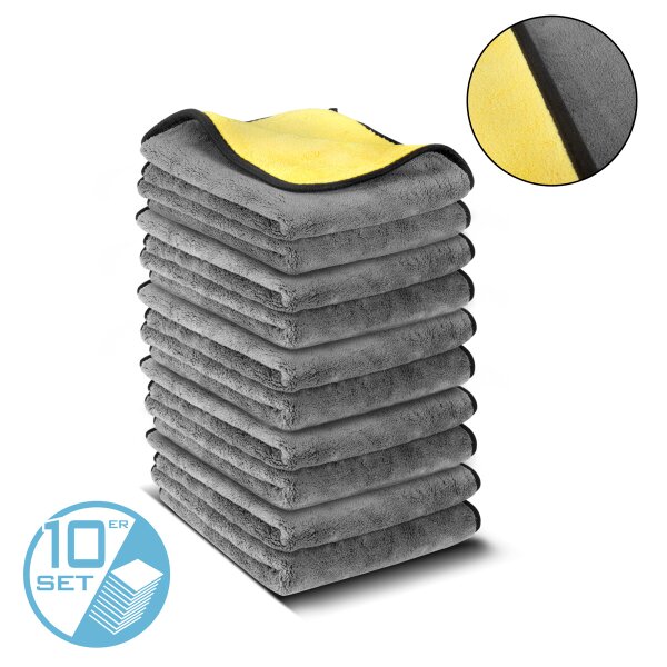 STAHLWERK dubbelzijdig koraalvlies set van 10 40 x 40 cm 600 grams microvezeldoek | droogdoek | poetsdoek | poetsdoek | poetsdoek | washandje | microvezeldoekje