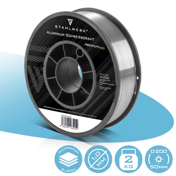 STAHLWERK MIG MAG aluminum welding wire ER5356 (AlMg5) 1.0 mm 2 kg wire reel | wire spool | filler metal | universal welding wire | solid wire electrode