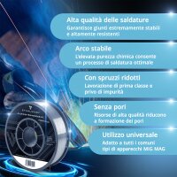 STAHLWERK MIG MAG filo per saldatura in alluminio ER5356 (AlMg5) 1,0 mm 2 kg bobina di filo | bobina di filo | metallo dapporto | filo per saldatura universale | elettrodo a filo pieno
