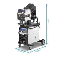 STAHLWERK Poste de soudage MIG MAG 300 Pro Inverter IGBT entièrement synergique avec 300 A et fonction pulse Installation de soudage combinée 3 en 1 MIG MAG | MMA | Lift-TIG