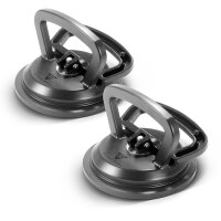 STAHLWERK Juego de 2 ventosas con 2 x 50 kg de capacidad de carga y 12,5 cm | 5" de diámetro Elevador de vacío | Elevador de cristal | Elevador de azulejos | Elevador de ventanas | Ventosa | Mango de