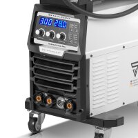 STAHLWERK Saldatrice MIG MAG 300 Pro Completamente equipaggiata Inverter IGBT completamente sinergico con 300 A e funzione ad impulsi Sistema di saldatura combinato 3 in 1 MIG MAG | MMA | Lift-TIG