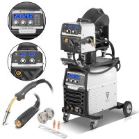 STAHLWERK Saldatrice MIG MAG 300 Pro Completamente equipaggiata Inverter IGBT completamente sinergico con 300 A e funzione ad impulsi Sistema di saldatura combinato 3 in 1 MIG MAG | MMA | Lift-TIG