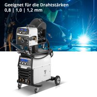 STAHLWERK Saldatrice MIG MAG 300 Pro Completamente equipaggiata Inverter IGBT completamente sinergico con 300 A e funzione ad impulsi Sistema di saldatura combinato 3 in 1 MIG MAG | MMA | Lift-TIG