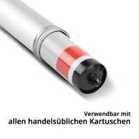 STAHLWERK Pistola per silicone  SP-600 ST con spatola per silicone 600 ml Pistola a cartuccia in alluminio | pistola a cartuccia con raschietto per silicone | raschietto per giunzioni