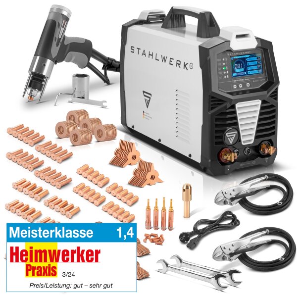STAHLWERK professional dent removal spotter CBR-2500 Pro fully equipped with 2,500 J and 230 V, aluminium Smart Repair dent removal set | dent lifter | spot welder | dent removal tool for spotting steel, stainless steel, iron, galvanized sheet metal, bras