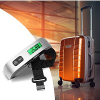 STAHLWERK Set di 3 bilance digitali per bagagli DG-50 ST fino a 50 kg Bilancia da viaggio | Bilancia per bagagli | Bilancia da appendere | Bilancia a molla | Bilancia da tirare | Bilancia a mano | Bilancia con termometro integrato