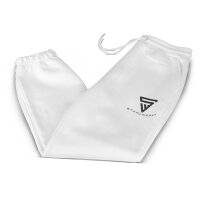Spodnie do biegania STAHLWERK białe rozmiar XL Spodnie sportowe | joggery | spodnie dresowe | spodnie dresowe | spodnie dresowe z nadrukiem logo wykonane w 70% z bawełny i w 30% z poliestru