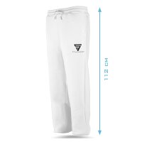 Spodnie do biegania STAHLWERK białe rozmiar XL Spodnie sportowe | joggery | spodnie dresowe | spodnie dresowe | spodnie dresowe z nadrukiem logo wykonane w 70% z bawełny i w 30% z poliestru