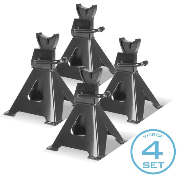 STAHLWERK Cavalletto JS-3 ST set da 4 con portata di 3 t 275 - 415 mm cavalletto regolabile in altezza per il sollevamento di autoveicoli | cric auto | supporto per il parcheggio | cavalletto di