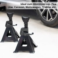 STAHLWERK Cavalletto JS-3 ST set da 4 con portata di 3 t 275 - 415 mm cavalletto regolabile in altezza per il sollevamento di autoveicoli | cric auto | supporto per il parcheggio | cavalletto di
