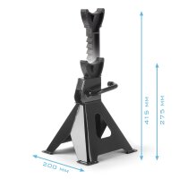 STAHLWERK Cavalletto JS-3 ST set da 4 con portata di 3 t 275 - 415 mm cavalletto regolabile in altezza per il sollevamento di autoveicoli | cric auto | supporto per il parcheggio | cavalletto di