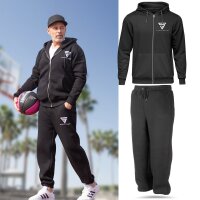 STAHLWERK Joggingpak zwart maat XL trainingspak | jogger | trainingspak | trainingspak | sportpak | sweater | fitnesspak met capuchon en joggingbroek