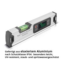 STAHLWERK digitalt vaterpas DW-300 ST af aluminium med...