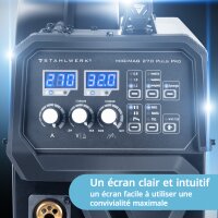 STAHLWERK Poste de soudage MIG MAG 270 Puls Pro | Poste de soudage 4 en 1 sous gaz protecteur avec fonction puls&eacute;e | 270 A, d&eacute;vidoir de fil synergique, entra&icirc;nement &agrave; 4 galets, lift TIG et MMA | Fonction ARC