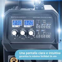STAHLWERK MIG MAG 270 Puls Pro | Soldadora de arco 4 en 1 con funci&oacute;n de pulsos | 270 A, alimentaci&oacute;n de hilo sin&eacute;rgica, accionamiento de 4 rodillos, elevaci&oacute;n TIG y MMA | Funci&oacute;n ARC