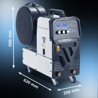 STAHLWERK MIG MAG 270 Puls Pro | Spawarka łukowa 4 w 1 z funkcją pulsu | 270 A, synergiczne podawanie drutu, napęd 4-rolkowy, podnoszenie TIG i MMA | Funkcja ARC