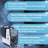 STAHLWERK Schwei&szlig;ger&auml;t MIG 270 Puls Pro | 4-in-1 Schutzgas-Schwei&szlig;ger&auml;t mit Pulsfunktion mit AK25/MB25 Alu-Schwei&szlig;brenner und Verschlei&szlig;teile-Set f&uuml;r Aluminium-Schwei&szlig;en | Inverter mit 270 A
