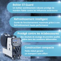 STAHLWERK Poste de soudage MIG 270 Puls Pro | Poste de soudage 4 en 1 sous gaz protecteur avec fonction puls&eacute;e avec torche de soudage AK25/MB25 en aluminium et kit de pi&egrave;ces dusure pour le soudage de
