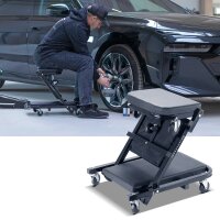 STAHLWERK 2 in 1 Werkstatthocker FRC-40 ST mit 150 kg Tragfähigkeit, faltbares Kfz-Rollbrett | Montagerollbrett | Werkstattliege | Montageliege mit Sitz- und Liegefunktion