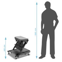 STAHLWERK 2 in 1 Werkstatthocker FRC-40 ST mit 150 kg Tragfähigkeit, faltbares Kfz-Rollbrett | Montagerollbrett | Werkstattliege | Montageliege mit Sitz- und Liegefunktion