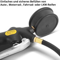 Gonfiaggio pneumatici ad aria compressa STAHLWERK DRA-162 ST | Gonfiaggio pneumatici ad aria compressa con manometro per misurare il campo di misura | Manometro per pneumatici 2 in 1 per auto, camion, moto, biciclette | Campo di misura da 0 a 16 bar / 0 a