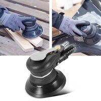 STAHLWERK Ponceuse excentrique pneumatique DES-125 ST avec 14 disques auto-agrippants quadrillés P60-P320 Ponceuse pneumatique avec plateau de ponçage 125 mm | Polisseuse avec système daspiration et