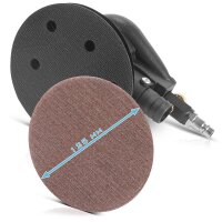 STAHLWERK Ponceuse excentrique pneumatique DES-125 ST avec 14 disques auto-agrippants quadrillés P60-P320 Ponceuse pneumatique avec plateau de ponçage 125 mm | Polisseuse avec système daspiration et