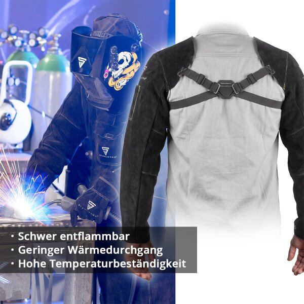 STAHLWERK Manches pour soudeurs | Manchettes pour soudeurs | Manchettes de protection pour soudeurs | Vêtements de protection pour soudeurs avec