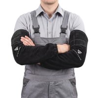 STAHLWERK welders sleeves | welders gauntlets | welders arm protection | welders protective clothing with Velcro fastener made of high-quality split leather for welding and plasma cutting