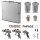 Set di pistole a spruzzo HVLP STAHLWERK SGS-1125 ST 21 pezzi con 3 pistole ad aria compressa, set di ugelli da 0,8 / 1,4 / 1,7 mm, 3 tazze di flusso, regolatore di pressione dellaria, valigetta in alluminio e molto altro Set di verniciatura professionale