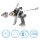 Set di pistole a spruzzo HVLP STAHLWERK SGS-1125 ST 21 pezzi con 3 pistole ad aria compressa, set di ugelli da 0,8 / 1,4 / 1,7 mm, 3 tazze di flusso, regolatore di pressione dellaria, valigetta in alluminio e molto altro Set di verniciatura professionale
