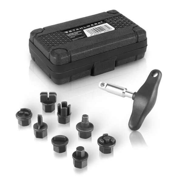STAHLWERK oil drain tool 9-piece oil service set for plastic oil 
