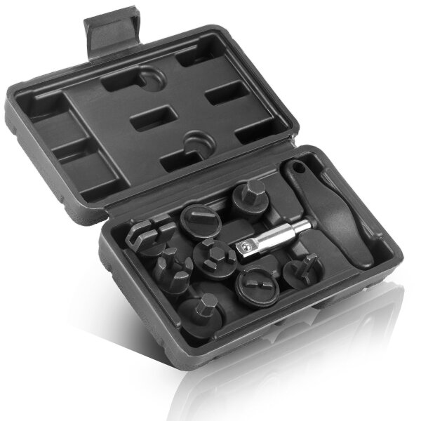 STAHLWERK oil drain tool 9-piece oil service set for plastic oil 