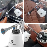 STAHLWERK professional compressed air cleaning gun RP-90 ST in a set with 1 liter universal cleaner, rim brushes and microfiber cloths, compressed air cleaner, interior cleaner
