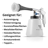 STAHLWERK professional compressed air cleaning gun RP-90 ST in a set with 1 liter universal cleaner, rim brushes and microfiber cloths, compressed air cleaner, interior cleaner