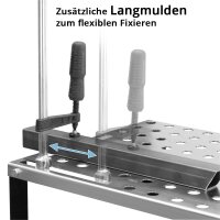 STAHLWERK Schwei&szlig;tisch WT-960 ST 915 x 457 mm verzinkter Montagetisch mit 200 kg Tragkraft, D22 Lochplatte, pulverbeschichteten Beinen und Ablagefach