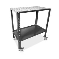 STAHLWERK Schwei&szlig;tisch WT-960 ST 915 x 457 mm verzinkter Montagetisch mit 200 kg Tragkraft, D22 Lochplatte, pulverbeschichteten Beinen und Ablagefach