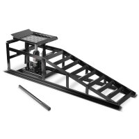 STAHLWERK Rampa carrabile idraulica GTH-14 ST con capacità di carico di 5 tonnellate Rampa carrabile con martinetto | rampa auto regolabile in altezza | rampa auto | martinetto auto